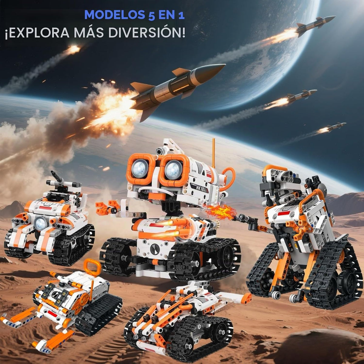 STEM - Kit de robótica para niños a partir de 6 años, robot de codificación de control remoto/aplicación 5 en 1, juguetes de construcción de ingeniería educativa con programación, proyectos científicos, gran regalo para niños y adolescentes