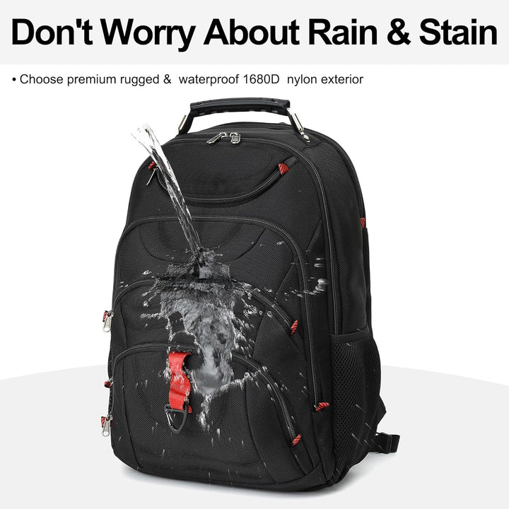 Mochila para laptop Boavan para hombres (Negro, 15.6), Negro, Elegante