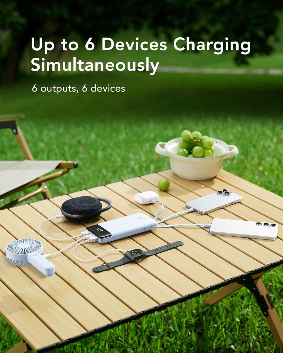 Charmast - Cargador portátil de 20000 mAh con cables incorporados,...