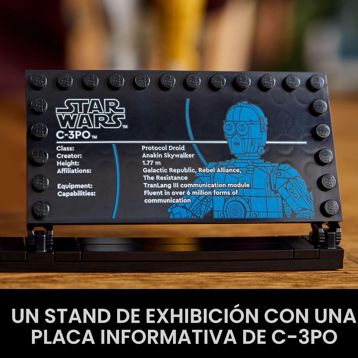 LEGO Star Wars C-3PO Figura de droide construible, modelo de construcción y exhibición con minifigura C-3PO, coleccionable de Star Wars para decoración del hogar u oficina, idea de regalo nostálgica para adultos, fanáticos o coleccionistas, 75398