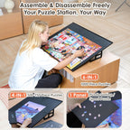 WELGEE 1000 piezas de rompecabezas inclinable con soporte, 31 x 24 pulgadas, mesa de rompecabezas portátil ligera para adultos y personas mayores, accesorio de rompecabezas personalizable de solo 3.5