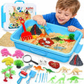Kit de arena sensorial de dinosaurio, caja de arena sensorial con