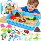 Kit de arena sensorial de dinosaurio, caja de arena sensorial con