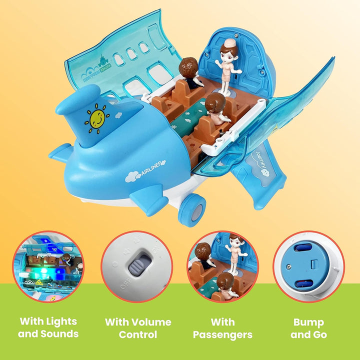 Kidsthrill Juguete de avión para niños con tecnología Bump &amp; Go...
