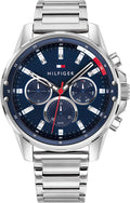 Tommy Hilfiger Reloj deportivo de cuarzo de acero inoxidable y pulsera para hombre, color: plata (Modelo: 1791788)