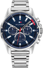 Tommy Hilfiger Reloj deportivo de cuarzo de acero inoxidable y pulsera para hombre, color: plata (Modelo: 1791788)