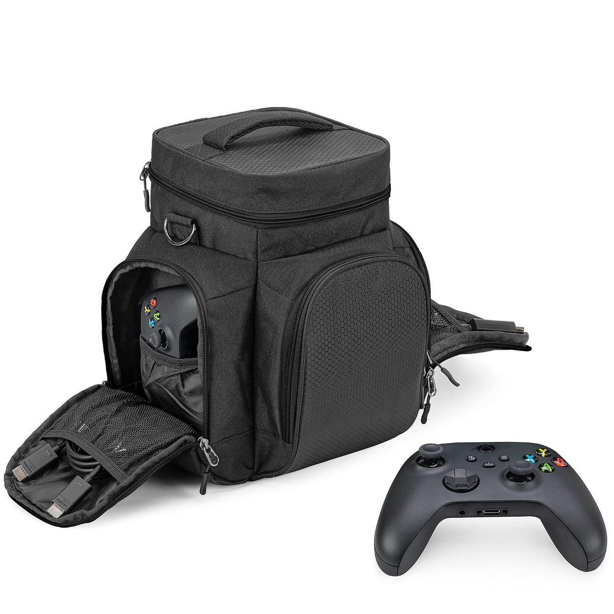 Trunab - Funda de transporte compatible con Xbox Series X, bolsa de juegos de viaje, color negro
