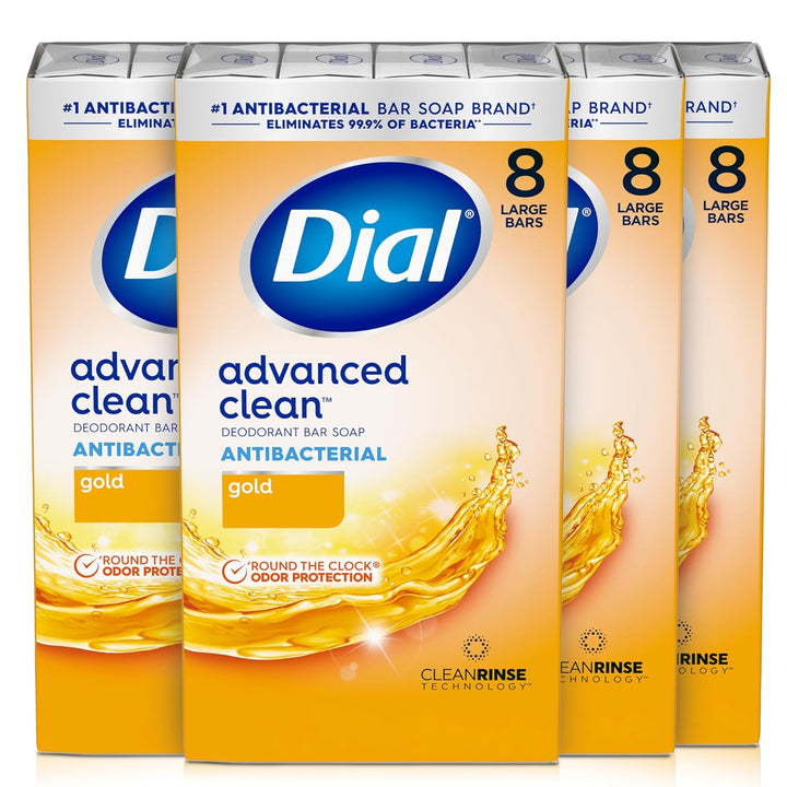 Dial Barra de jabón desodorante antibacteriano, Advanced Clean Gold...