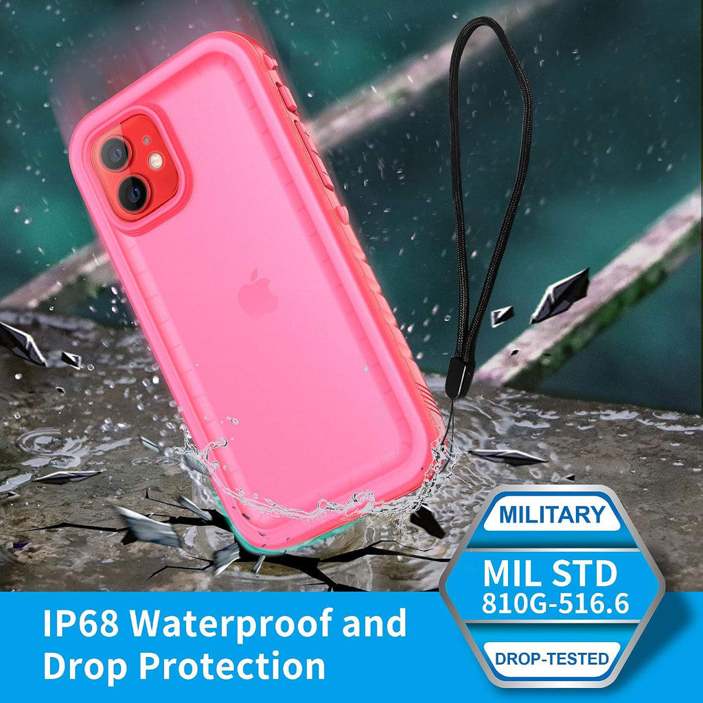 SPORTLINK Funda impermeable para iPhone 12/12P, color rosa