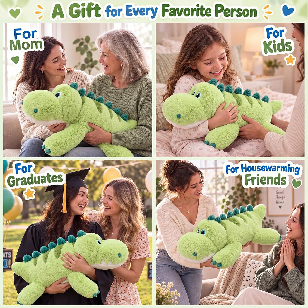 Dinosaurio de peluche para microondas, 20 pulgadas