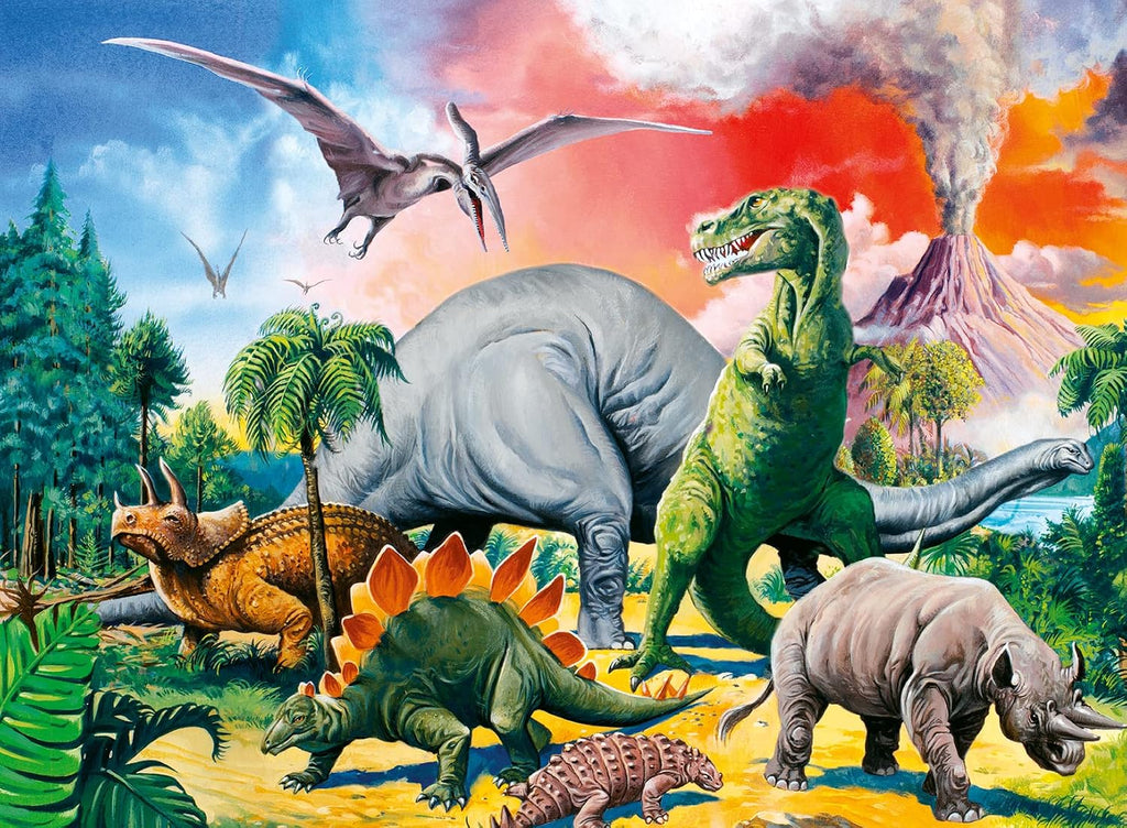 Ravensburger - Dinosaurios - Paquete de 2 rompecabezas de 150 piezas - Piezas XXL para un montaje más fácil - Imágenes espaciales impresionantes y atrevidas - Calidad premium - Regalo ideal