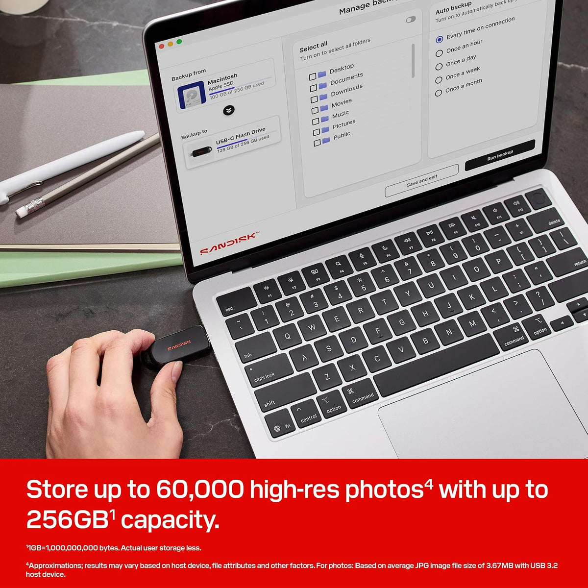 SANDISK Unidad flash USB-C de 128 GB – USB tipo C reversible – Compatible con laptops, tablets y más – hasta 250 MB/s – Negro – SDCZB-128G-G46