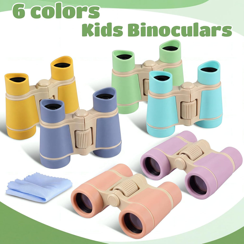 Yunsailing 6 prismáticos para niños de 3 a 12 años, colores suaves