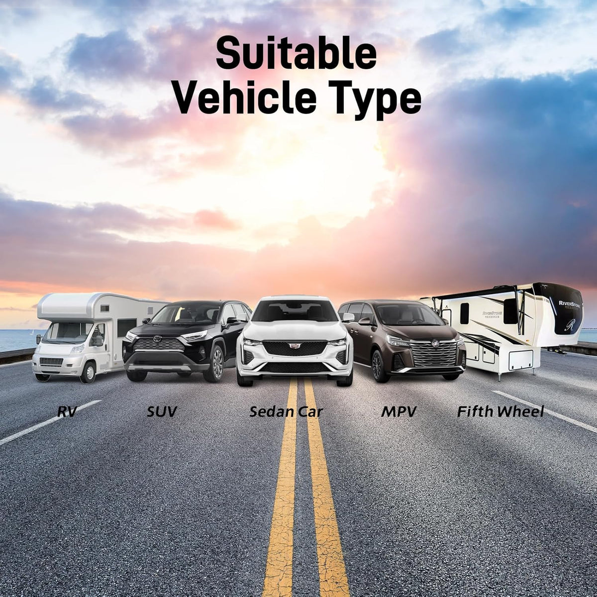 Tymate Sistema de monitoreo de presión de neumáticos TM2 RV, monitor de presión de neumáticos con carga solar, TPMS con 4 sensores (máximo 10) y 6 modos de alarma, nueva actualización con pantalla LCD