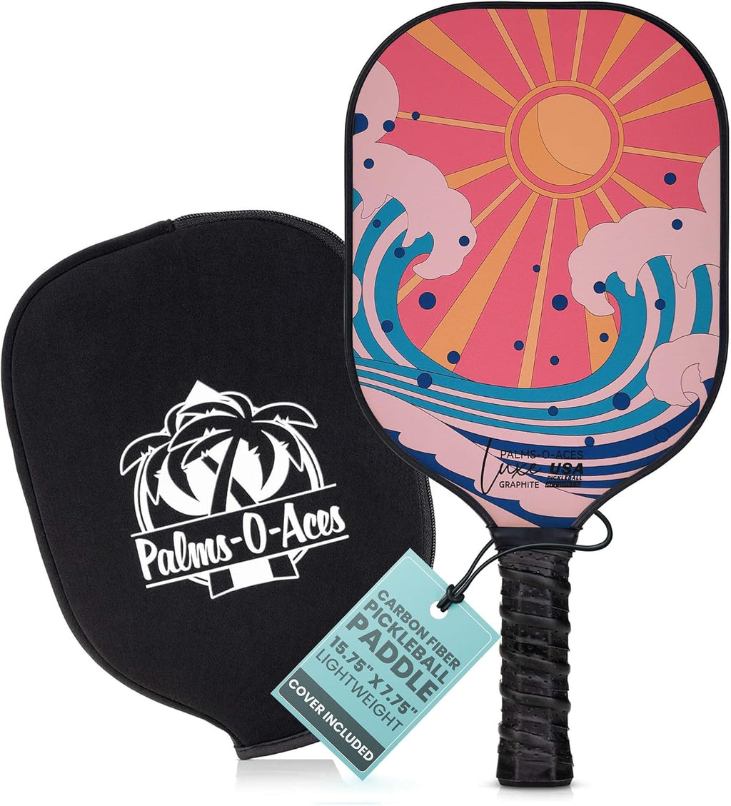 Palms-O-Aces Palas de pickleball de fibra de carbono - Núcleo 16 mm y Aprobadas por USAPA