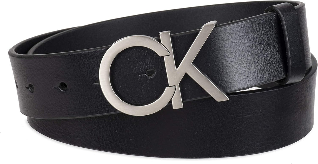 Calvin Klein Cinturón con hebilla recortada con monograma CK para h...