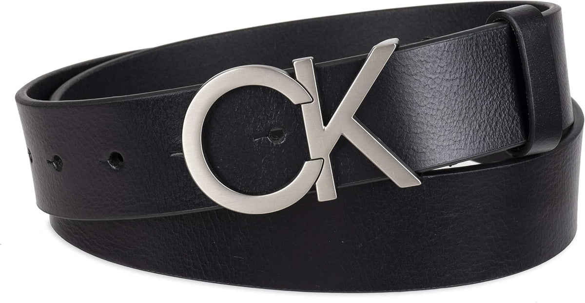Calvin Klein Cinturón con hebilla recortada con monograma CK para h...