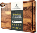Tabla de cortar de madera de acacia con base antideslizante para cocina