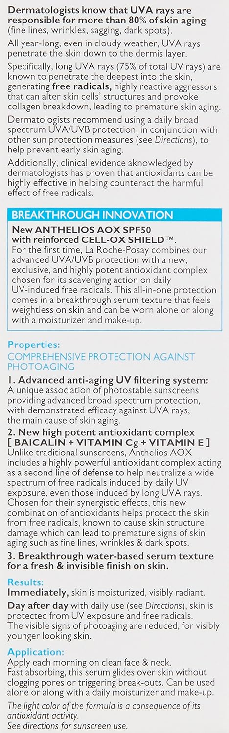 La Roche-Posay Anthelios AOX Suero Antioxidante Diario con SPF, Hid...
