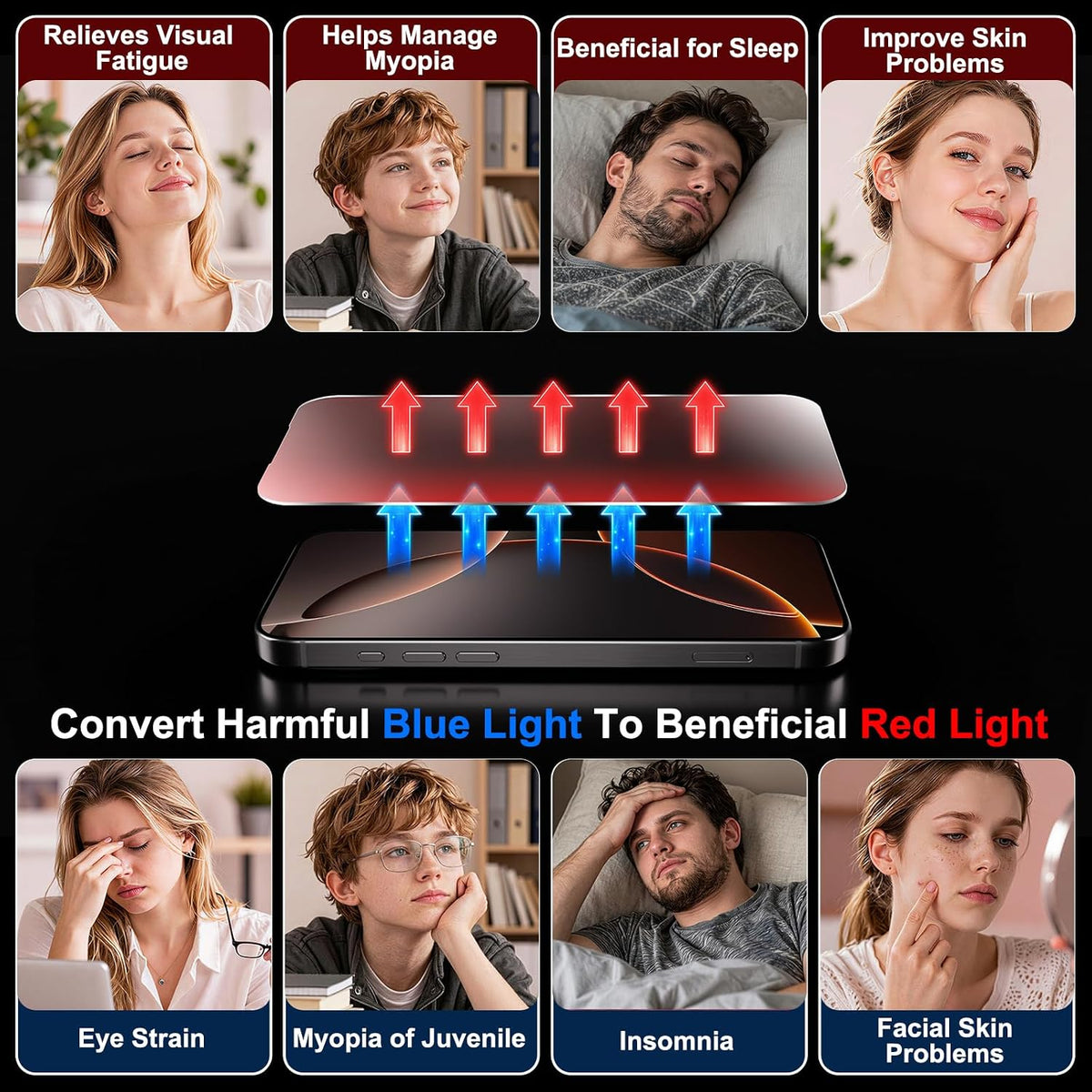 Huibao Protector de pantalla convertidor de luz roja para iPhone 18 Pro Max