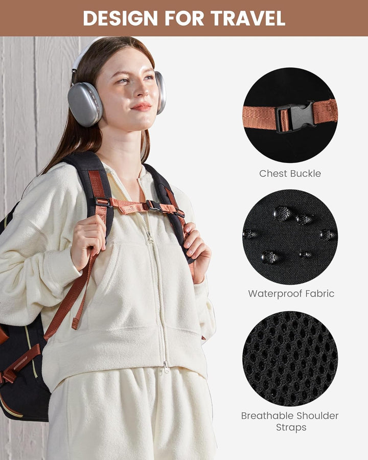 LOVEVOOK Mochila de viaje para mujeres y hombres, mochila de mano y...