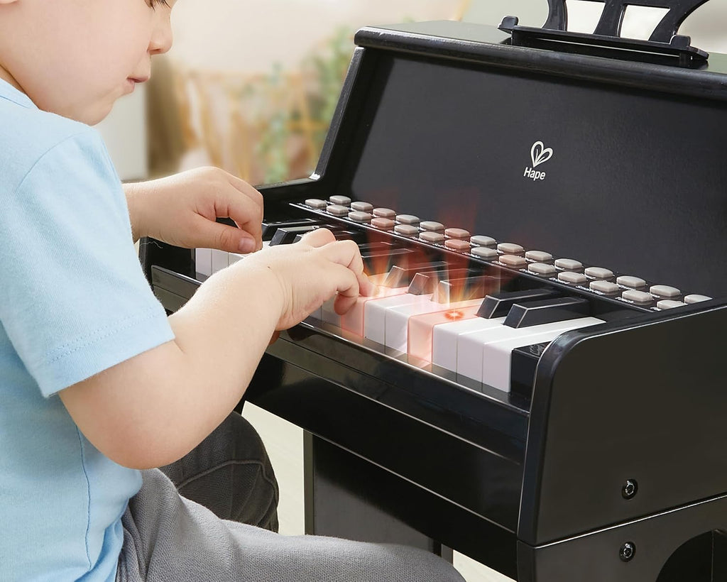Hape Aprende con luces Piano negro con taburete