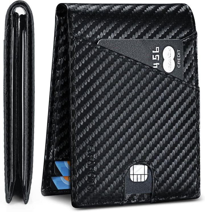 Cartera delgada para hombres, carteras de cuero 100% genuino para h...