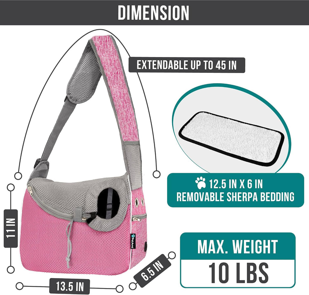 PetAmi - Transportador para perros pequeños, manos libres, color rosa