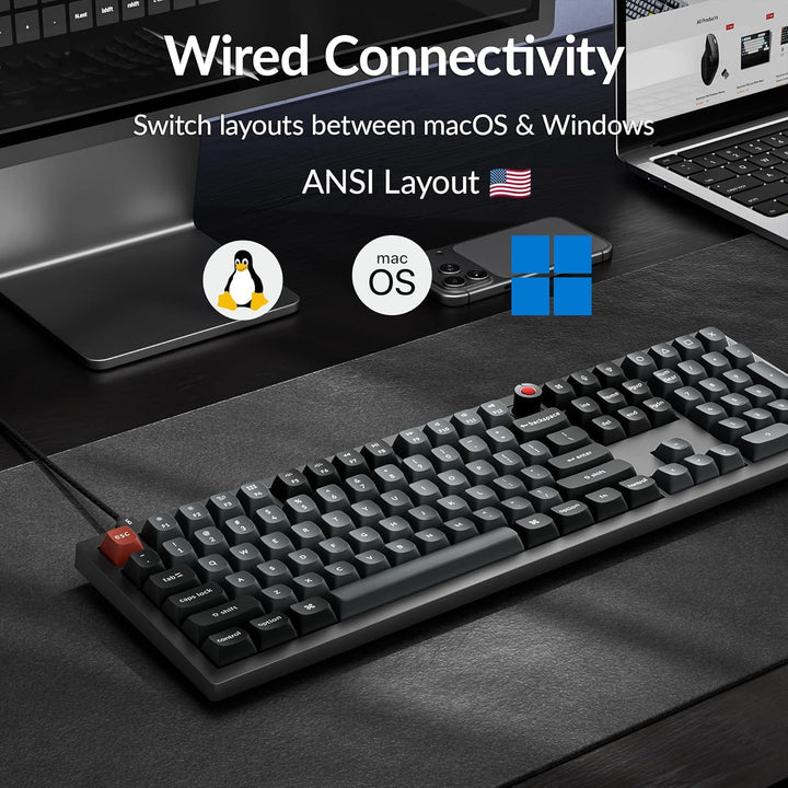 Keychron V6 - Teclado mecánico con cable de tamaño completo 8K con...