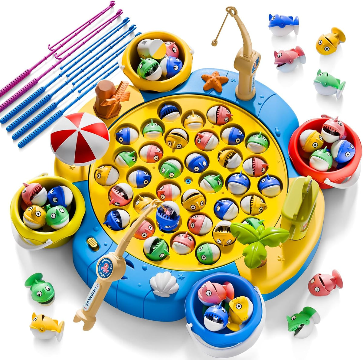 ORANGE OCEAN 66 juegos magnéticos de pesca para niños de 4 a 8 años, juegos de mesa para niños de 4 a 6 años, 8 a 12, juguetes para niños de 3, 4, 5, 6 años, ideas de regalos de cumpleaños para niños y niñas de 3-5, 6-8