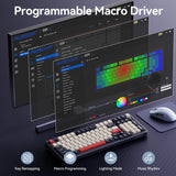 AUSDOM Teclado mecánico Bluetooth inalámbrico H98, BT5.3\/Type-C\/2...