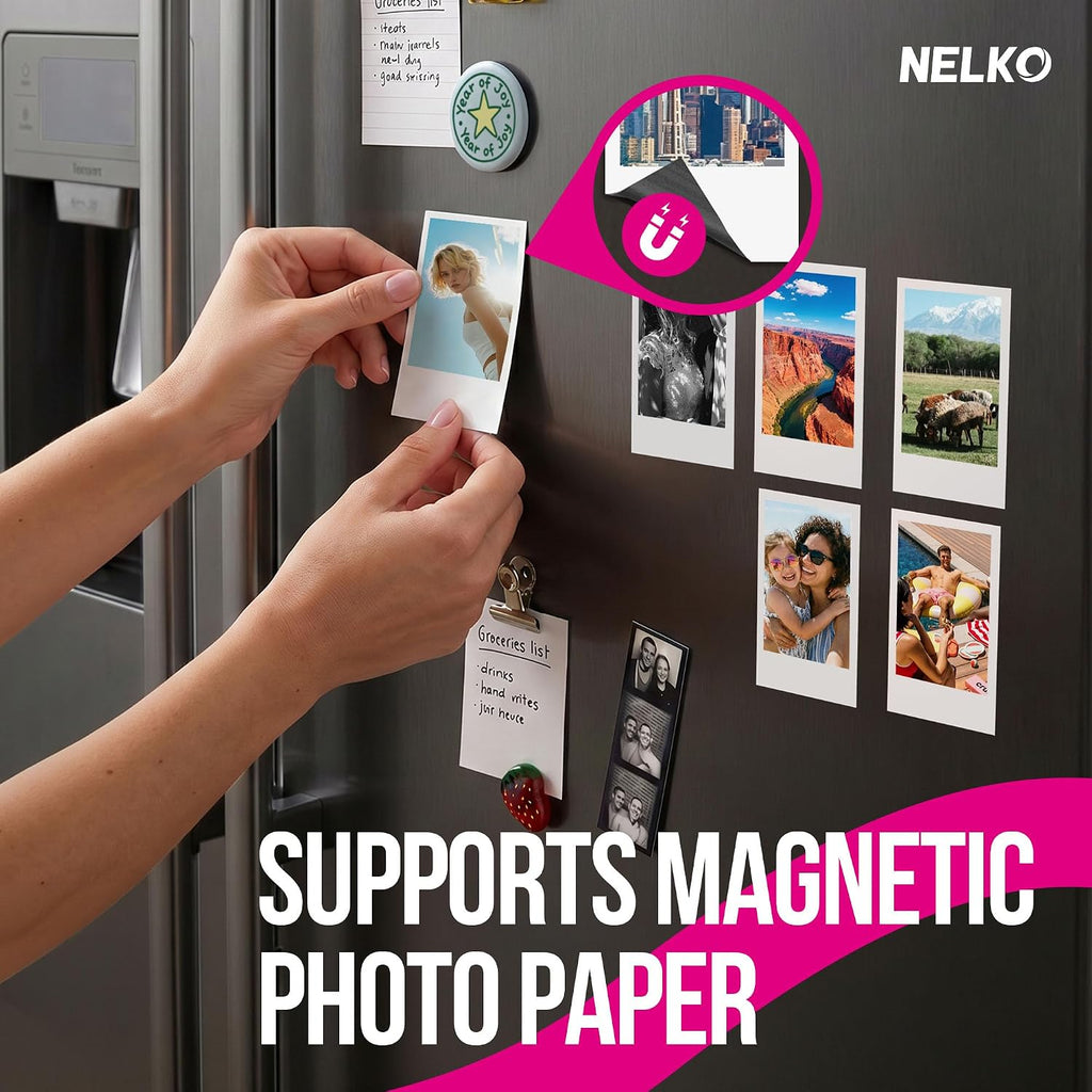 NELKO Flow - Impresora fotográfica de 2 x 3 para imanes y transferencias