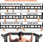 Barra de Dominadas de Montaje en Pared Upgrade, Barra de Dominadas Multiagarre de Alta Resistencia para Entrenamiento de Fuerza, Capacidad de 600 lbs, Construcción en Acero Duradera, Perfecta para Entrenamientos en Casa y Garaje