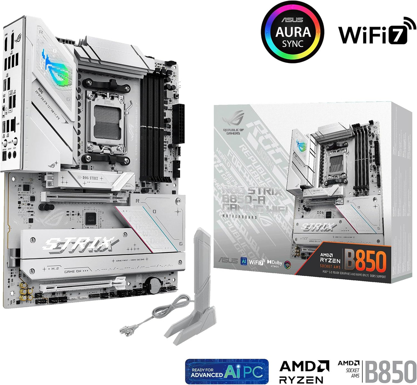 ASUS ROG Strix B850-A Gaming WiFi AMD AM5 B850 ATX Placa base 14+2+...