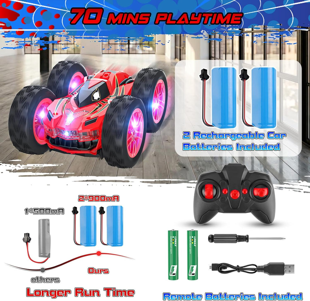 Wupuaait Auto a control remoto para niños, autos de acrobacias a co...