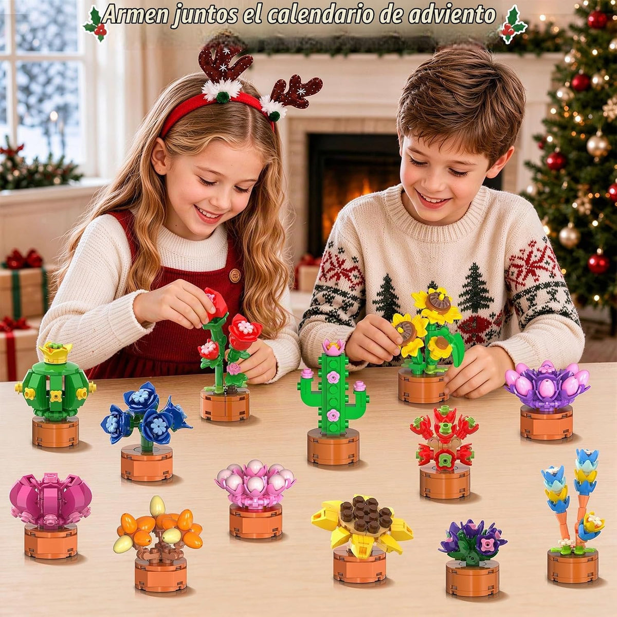 Calendario de Adviento 2026 para niños mayores de 6 flores, juegos de