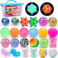 Paquete de 24 bolas antiestrés, bolas esponjosas, bolas para apretar para adultos, bolas de alivio del estrés, rellenos de caja de premios, recuerdos de fiesta