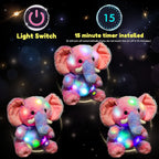 Hopearl Elefante de Peluche LED con Iluminación Colorida Animal, Rainbow Elephant_LED (sin música)