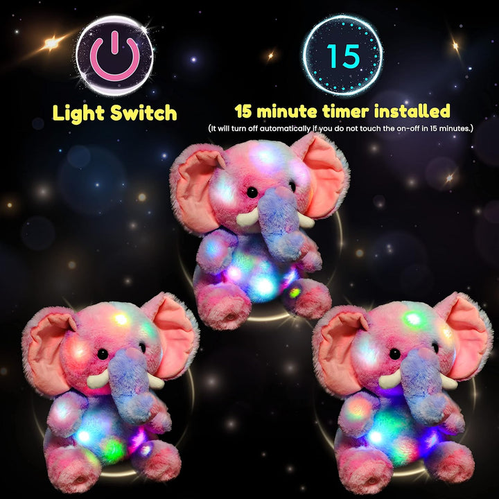 Hopearl Elefante de Peluche LED con Iluminación Colorida Animal de...