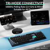 Keychron Teclado inalámbrico B35, 2.4 GHz\/Bluetooth 96% teclado de...