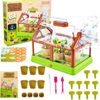 Kit de cultivo de plantas para niños, juego de terrario de invernadero, educativo, ciencia, bricolaje, jardín, invernadero, con panel solar, kit de jardinería interior