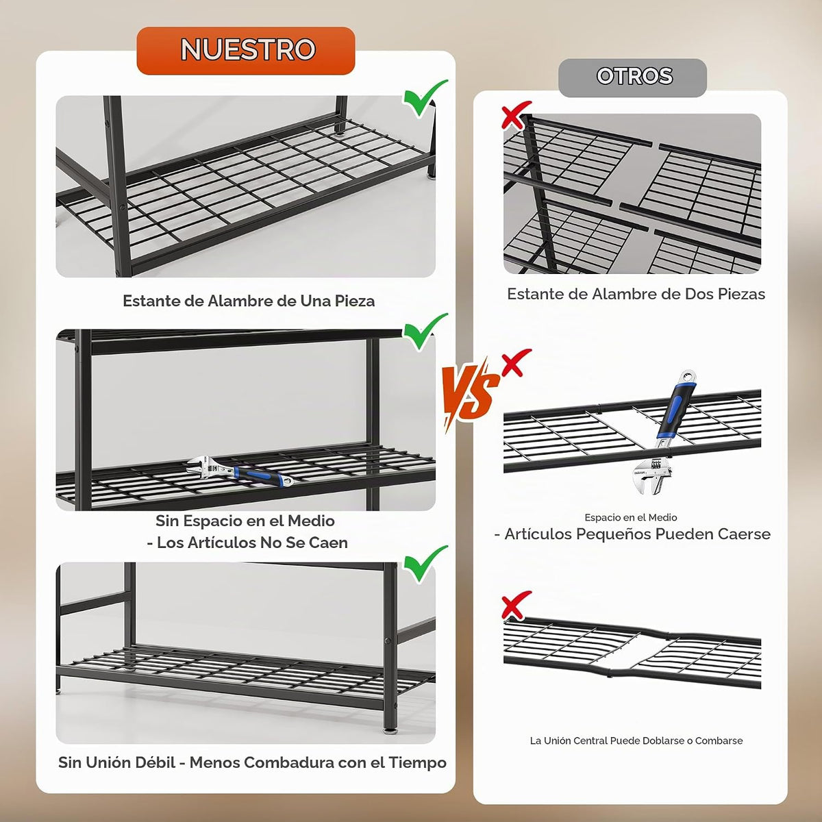 Estantes de almacenamiento, estantería de metal de 5 niveles con 120 libras por estante, pies niveladores, estante de almacenamiento para garaje, cocina, despensa, armario, 24 x 12.2 x 61.1