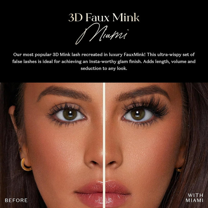 Lilly Lashes - Pestañas postizas de visón sintético 3D de Miami, pe...