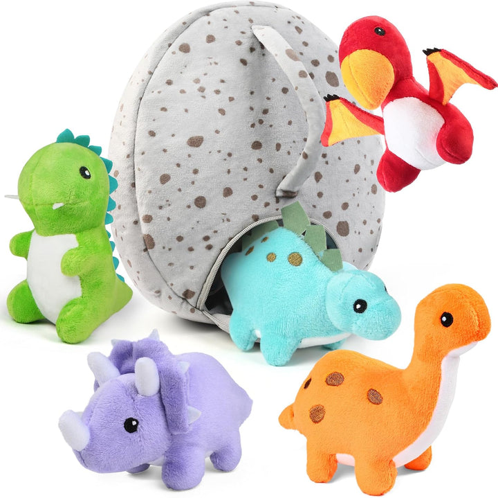 BenBen Animales de peluche de dinosaurio, juego de 5 muñecas pequeñ...