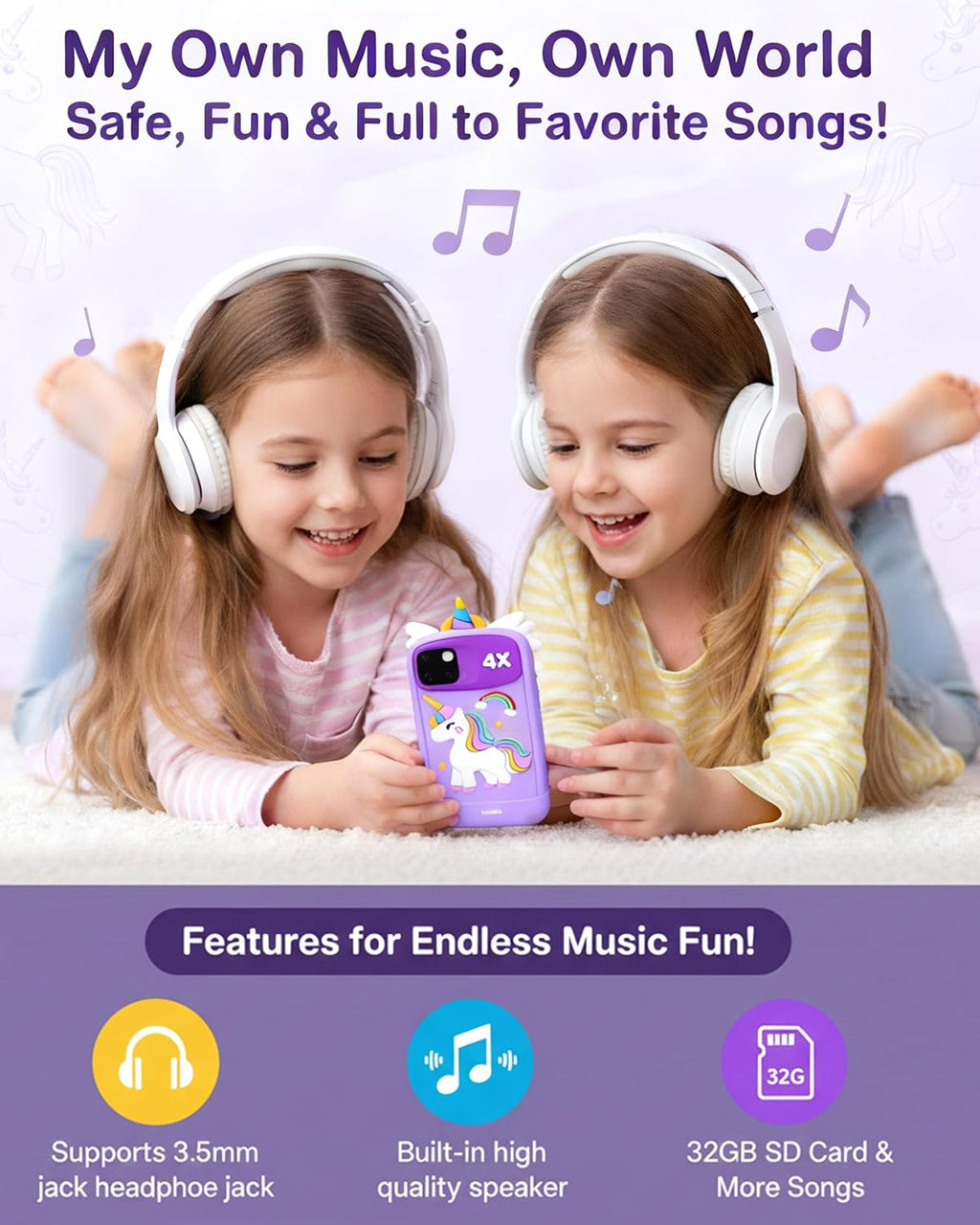 Teléfono inteligente para niños para niñas de 3 a 12 años, teléfonos de