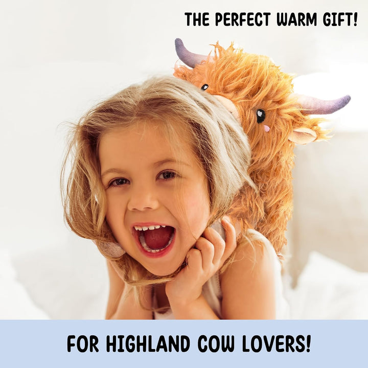 Happy Fuel Highland Cow - Almohadilla térmica sin perfume de 1.5 li...