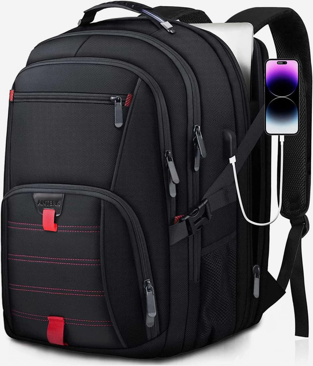 Mochila extra grande de 18.4 pulgadas, mochilas de viaje para portá...