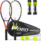 Raqueta de tenis profesional para adultos, 2 jugadores de 27 pulgadas, raqueta de tenis de velocidad aceptable para principiantes y profesionales con 3 pelotas de tenis, 2 amortiguadores de vibración,