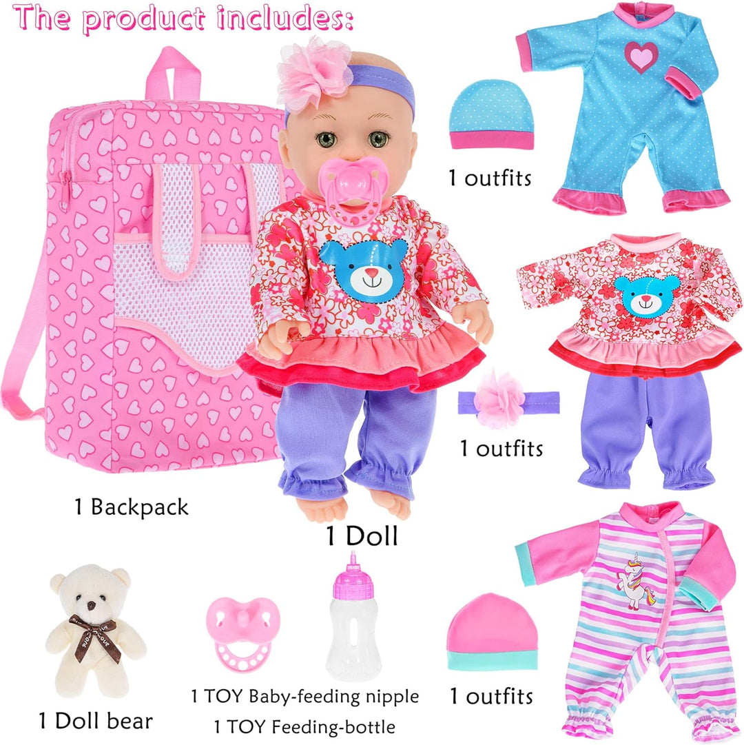 ebuddy Muñeca de bebé de 12 pulgadas y accesorios, muñecas de bebé...