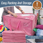 Paquete de 6 bolsas de mudanza grandes extra resistentes con cremallera fuerte y asas cómodas, bolsas de almacenamiento de ropa resistentes y duraderas, contenedores tipo tote, cajas de embalaje para